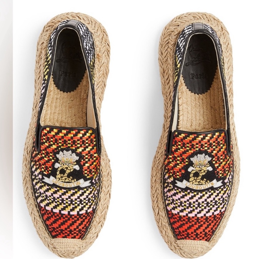 Christian Louboutin Espananpu Raffia espadrilles cruise flats 37 7 - Picture 6 of 7